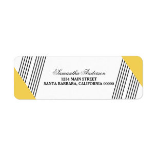 Yellow Geometric Stripe Address Labels