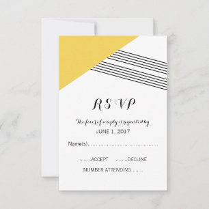 Yellow Geometric Stripe Response Card