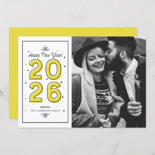 Yellow Geometric Typography 2025 New Year Holiday Card