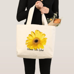 Yellow Gerber Daisy Close Up Photograph Large Tote Bag