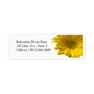Yellow Gerbera Daisy Address Label