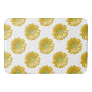 Yellow gerbera daisy bath mat