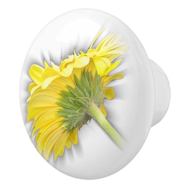 yellow gerbera daisy ceramic knob (Right)
