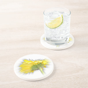 yellow gerbera daisy coaster