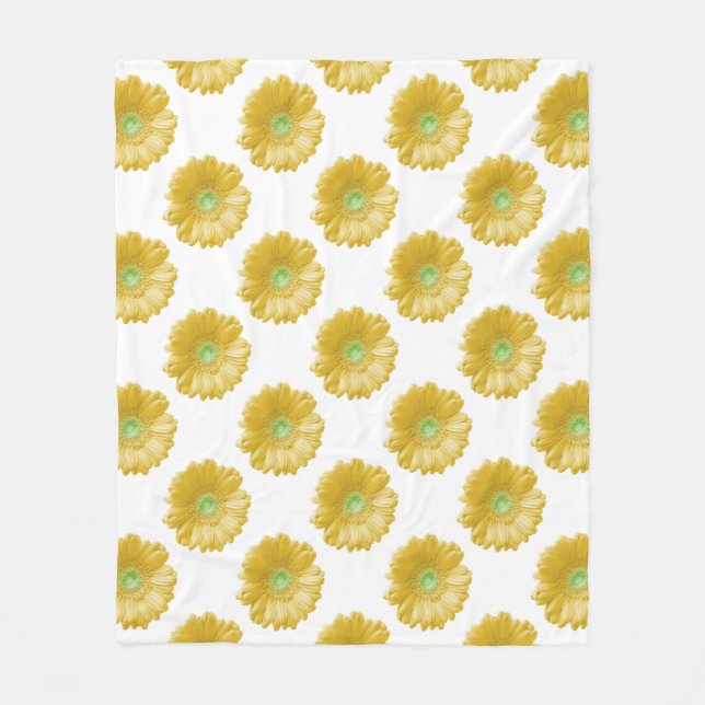 Yellow gerbera daisy fleece blanket (Front)
