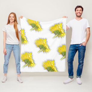 yellow gerbera daisy fleece blanket