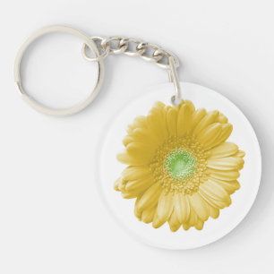 Yellow gerbera daisy keychain