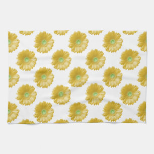 Yellow gerbera daisy kitchen towel