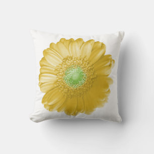 Yellow gerbera daisy throw pillow
