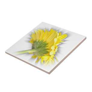yellow gerbera daisy tile