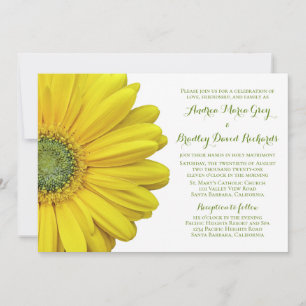 Yellow Gerbera Daisy Wedding Invitation