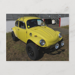 Yellow German Sedan Postcard