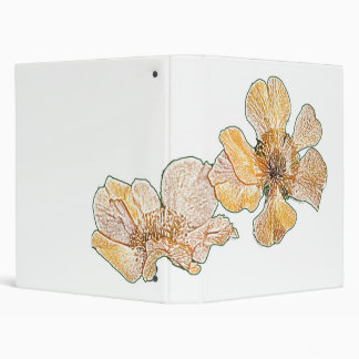 Yellow geum pencil drawing customizable binder