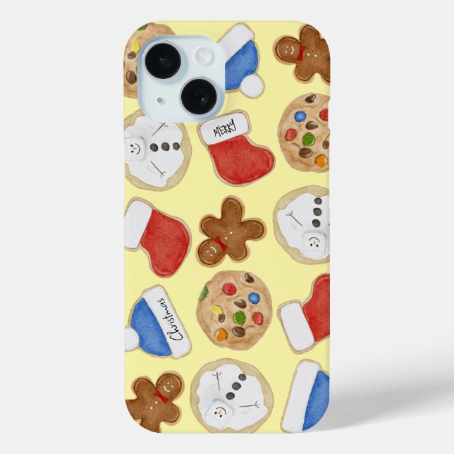 Yellow Gingerbread Man Holiday Christmas Cookies  Case-Mate iPhone Case (Back)