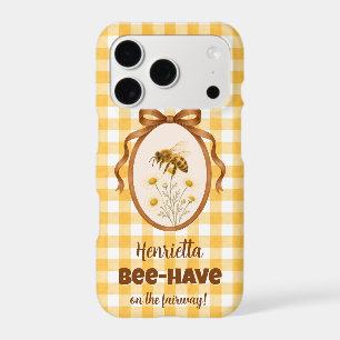 Yellow Gingham Bee Golf Pun iPhone Case