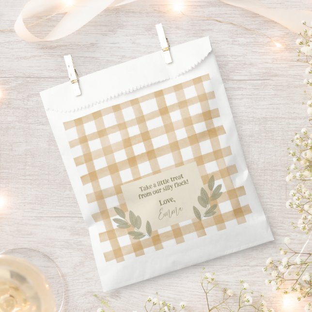 Yellow Gingham Birthday Party Favour Bag (Clipped)
