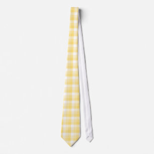 Yellow Gingham Check Pattern. Tie