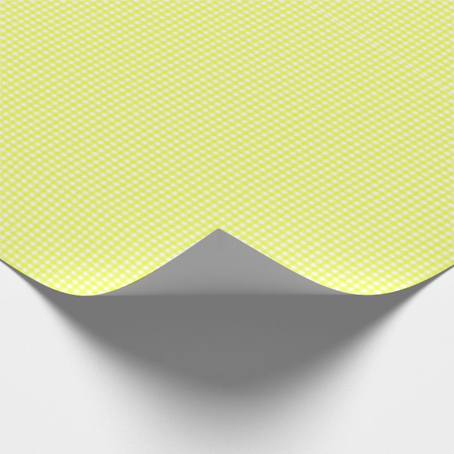 Yellow Gingham Chequered Wrapping Paper (Corner)