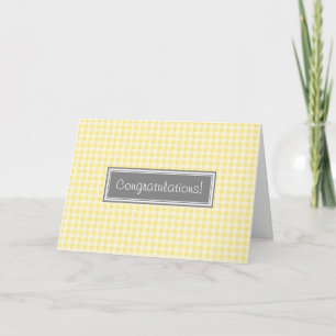 Yellow Gingham Congratulations on Expecting Card