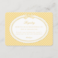 Yellow Gingham Coquette Bow Baby Registry
