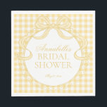 Yellow Gingham Coquette Bow Bridal Shower Dessert Napkin<br><div class="desc">A charming blend of classic and coquette, this pastel gingham party collection brings a soft, preppy touch to your celebration. Featuring delicate gingham patterns paired with sweet bow accents, each piece is designed to create a light, feminine, and effortlessly polished party aesthetic. Perfect for showers, birthdays, and garden-inspired gatherings, this...</div>