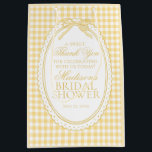 Yellow Gingham Coquette Bow Bridal Shower Favors Medium Gift Bag<br><div class="desc">A charming blend of classic and coquette, this pastel gingham party collection brings a soft, preppy touch to your celebration. Featuring delicate gingham patterns paired with sweet bow accents, each piece is designed to create a light, feminine, and effortlessly polished party aesthetic. Perfect for showers, birthdays, and garden-inspired gatherings, this...</div>