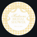 Yellow Gingham Coquette Bow Bridal Shower Seal<br><div class="desc">A charming blend of classic and coquette, this pastel gingham party collection brings a soft, preppy touch to your celebration. Featuring delicate gingham patterns paired with sweet bow accents, each piece is designed to create a light, feminine, and effortlessly polished party aesthetic. Perfect for showers, birthdays, and garden-inspired gatherings, this...</div>