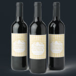 Yellow Gingham Coquette Bow Bridal Shower Wine Label<br><div class="desc">A charming blend of classic and coquette, this pastel gingham party collection brings a soft, preppy touch to your celebration. Featuring delicate gingham patterns paired with sweet bow accents, each piece is designed to create a light, feminine, and effortlessly polished party aesthetic. Perfect for showers, birthdays, and garden-inspired gatherings, this...</div>