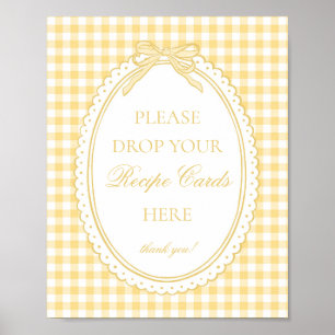 Yellow Gingham Coquette Bow Share a Recipe Poster