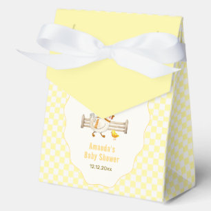Yellow Gingham Farm Fresh Chicks Baby Shower  Favor Box