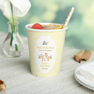 Yellow Gingham Farm Fresh Chicks Baby Shower  Paper Cups