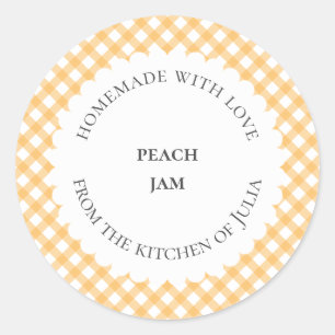 Yellow gingham food jar labels for homemade gifts