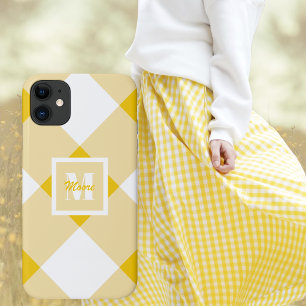 Yellow gingham for Mothers Day or Birthday iPhone 11 Case