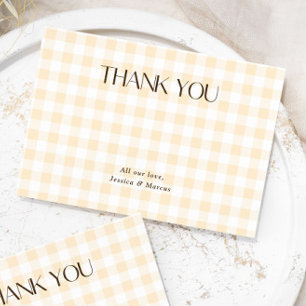 Yellow Gingham Gender Neutral Thank You Card
