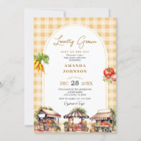 Yellow Gingham Locally Grown Veggies Baby Shower