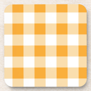Yellow Gingham Pattern Coaster