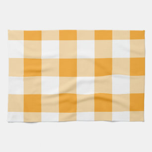 Yellow Gingham Pattern Kitchen Towel