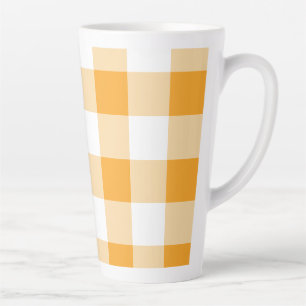 Yellow Gingham Pattern Latte Mug