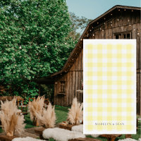 Yellow Gingham Personalized Names Wedding