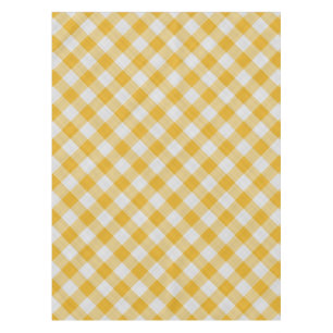 Yellow Gingham Plaid Checkered Pattern Tablecloth