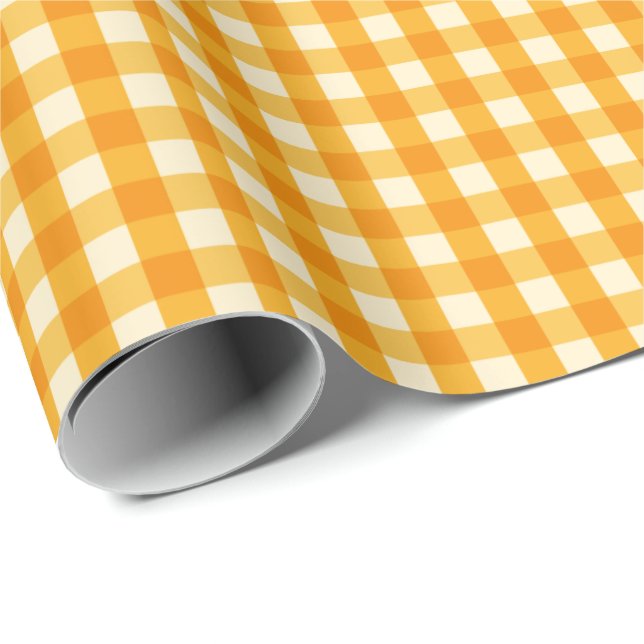 Yellow Gingham Wrapping Paper (Roll Corner)