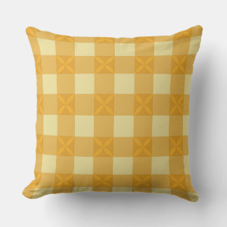 Yellow Gingham & Yellow Petals Throw Pillow