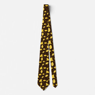 Yellow Ginkgo Biloba leaves in Fall Tie