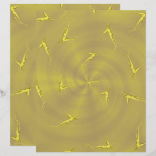 Yellow Ginseng Man Scrapbook Paper 2-Sided Page