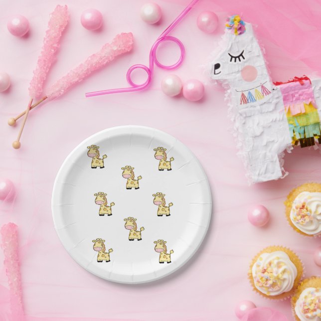 Yellow Giraffe Paper Plates  (Party)