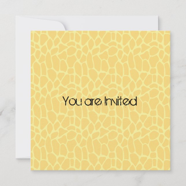 Yellow Giraffe Print Baby Shower Invites (Front)