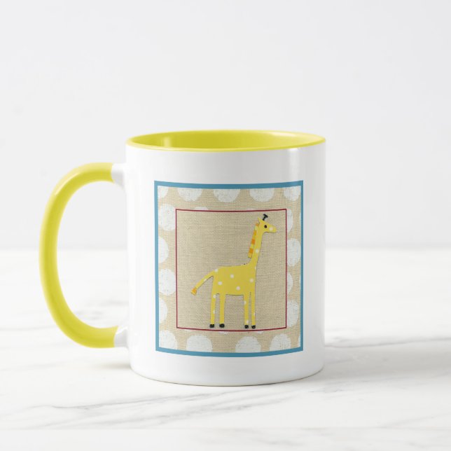 Yellow Giraffe with White Polka Dots Mug (Left)