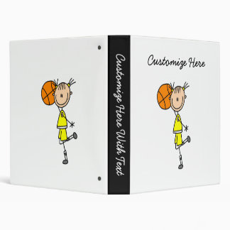 Yellow Girl Basketball Player T-shirts and Gifts Binder