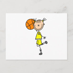 Yellow Girl Basketball Player T-shirts and Gifts Postcard