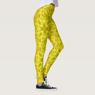 Yellow Girl Pattern Trendy Fashionable Leggings